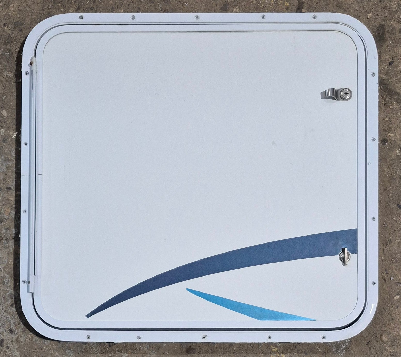 Used Radius Cornered Cargo Door 25 3/4" x 23 7/8" x 1 3/4" - Young Farts RV Parts