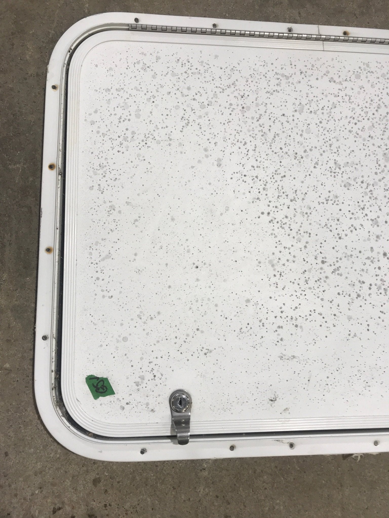 Used Radius Cornered Cargo Door 25 7/8" x 20" x 3/4"D - Young Farts RV Parts