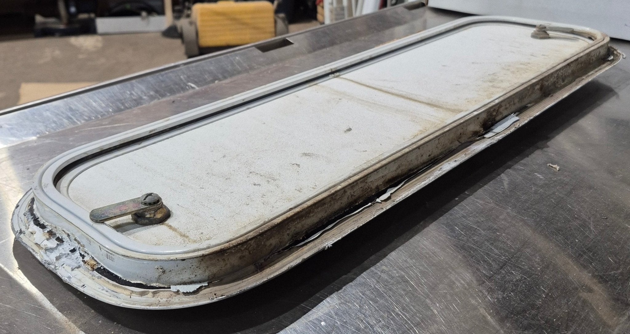 Used Radius Cornered Cargo Door 27 1/2" x 8" x 3/4" D - Young Farts RV Parts