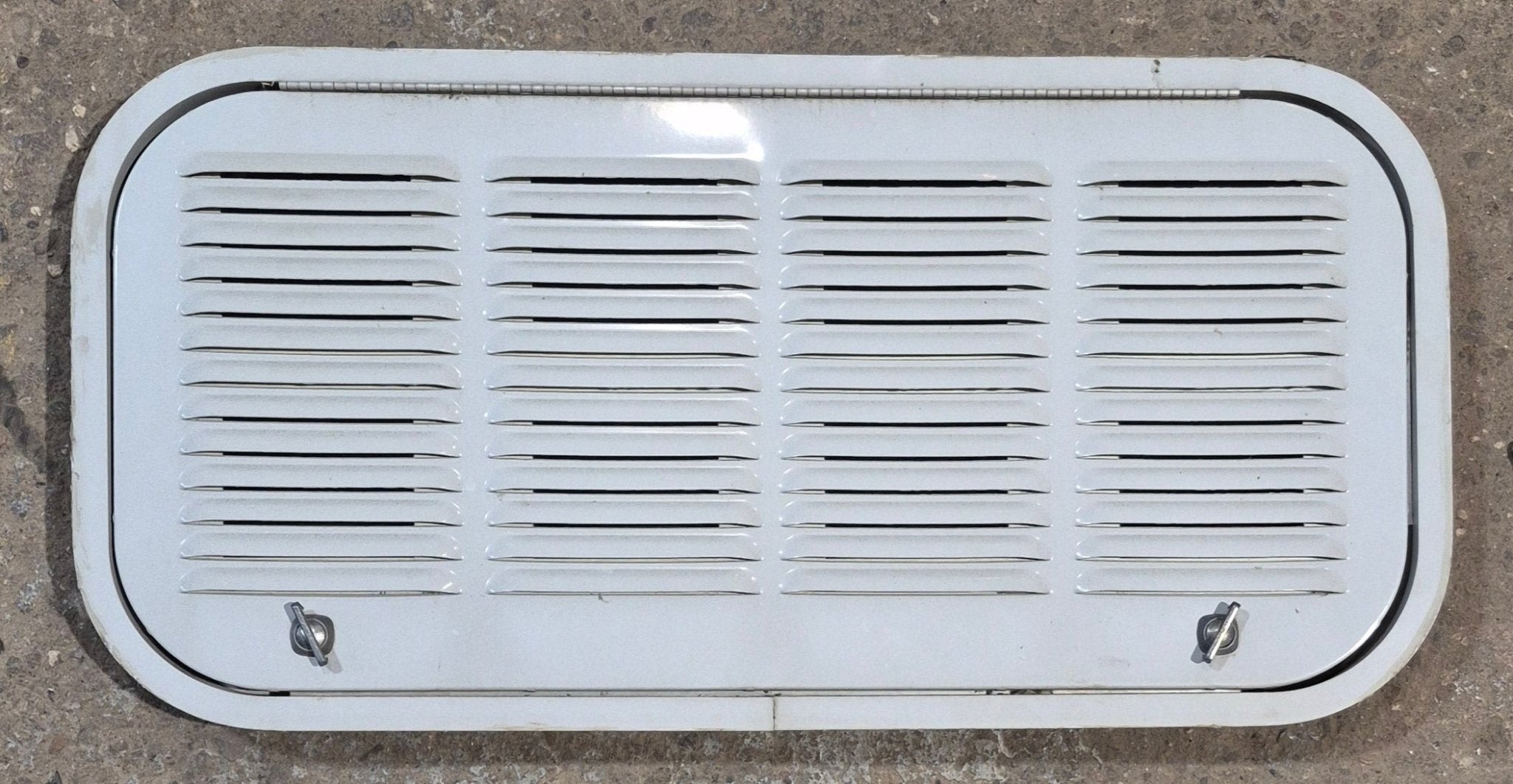 Used Radius Cornered Cargo Door 28 3/4" x 13 1/2" x 1 3/4" - Young Farts RV Parts