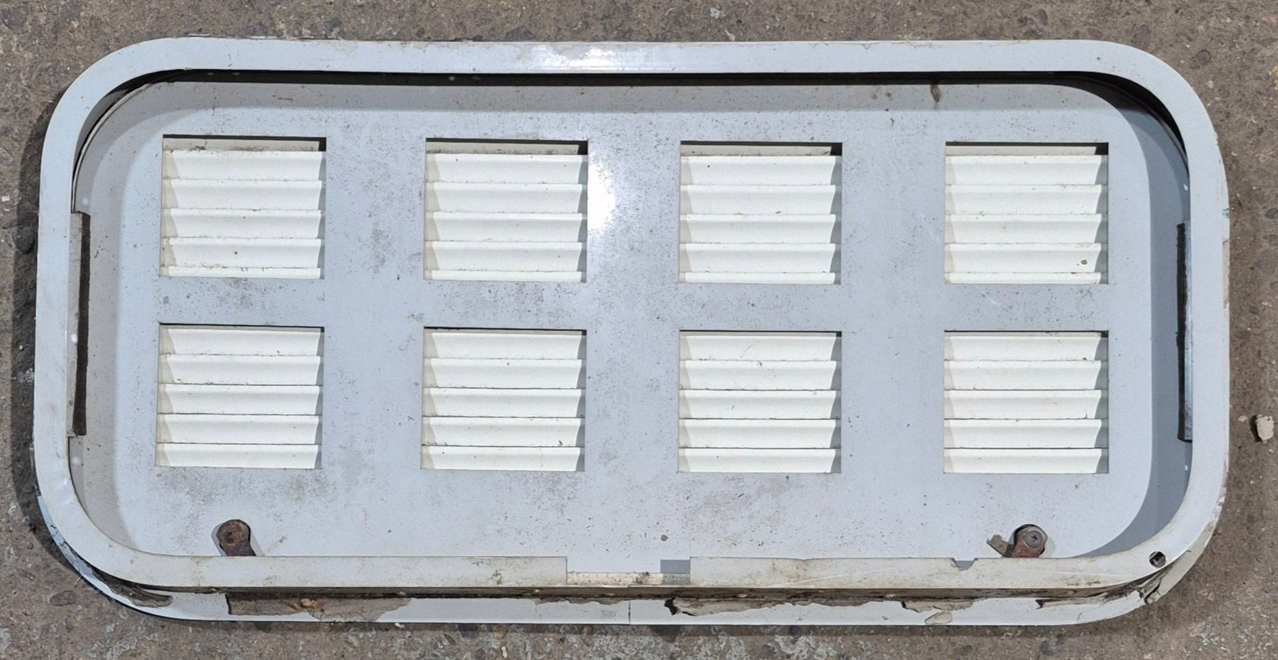 Used Radius Cornered Cargo Door 28 3/4" x 13 1/2" x 1 3/4" - Young Farts RV Parts