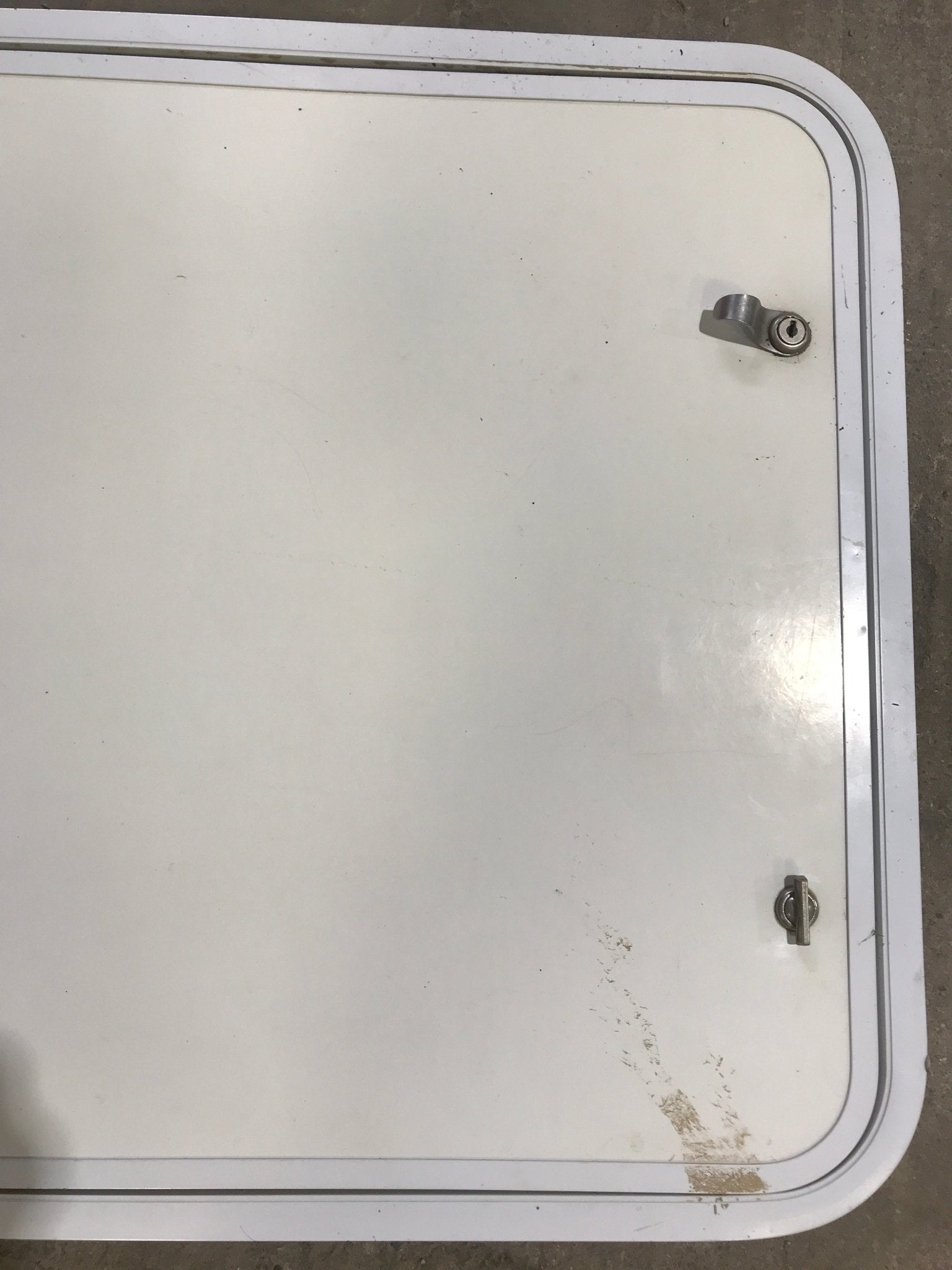 Used Radius Cornered Cargo Door 29 1/2" x 23 7/8" x 3/4" D - Young Farts RV Parts