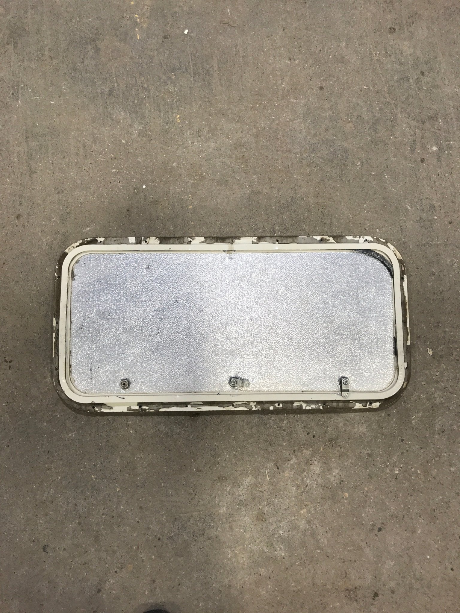 Used Radius Cornered Cargo Door 29 3/4" x 13 3/4" x 3/4" D - Young Farts RV Parts