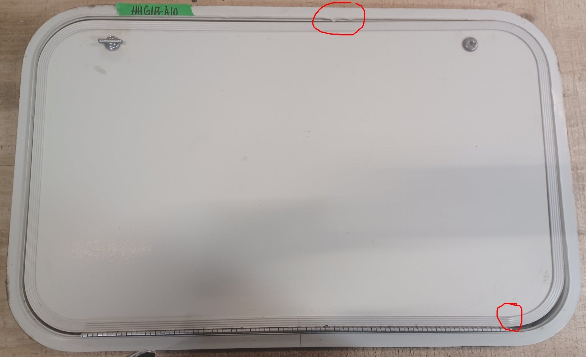 Used Radius Cornered Cargo Door 29 7/8" x 17 3/4" x 5/8"D - Young Farts RV Parts