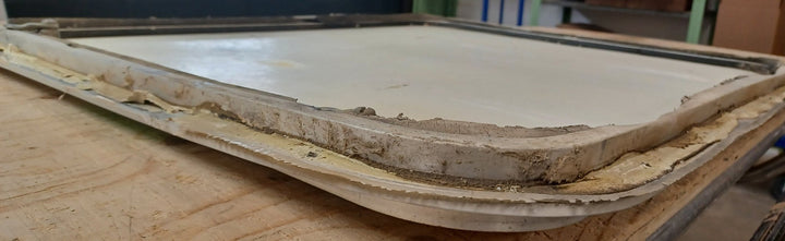 Used Radius Cornered Cargo Door 30 3/4" x 34" x 5/8"D - Young Farts RV Parts
