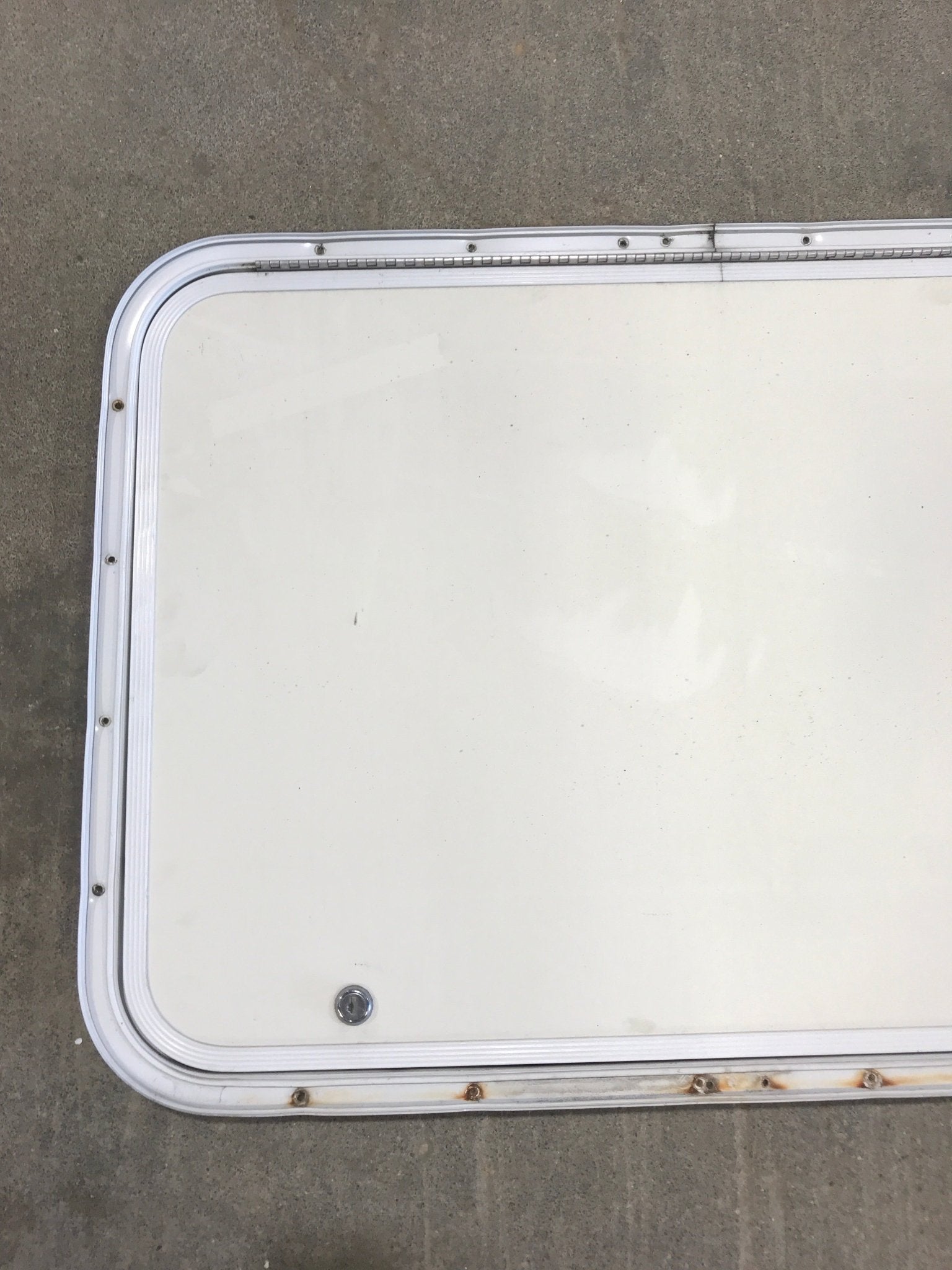 Used Radius Cornered Cargo Door 30" W x 20" H x 3/4" D - Young Farts RV Parts