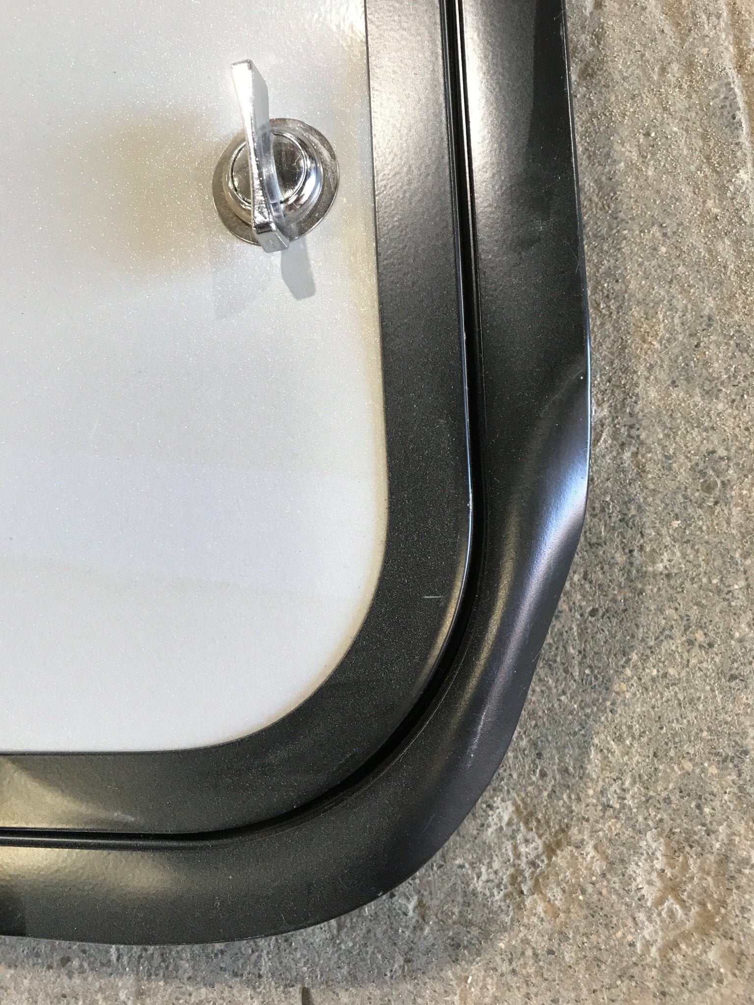 Used Radius Cornered Cargo Door 33 3/4" x 23 1/4" x 2"D - Young Farts RV Parts