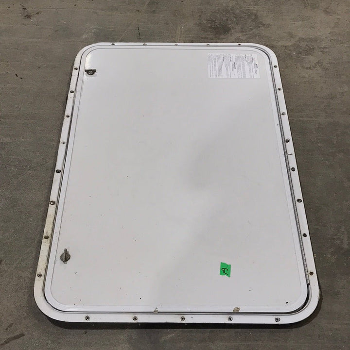 Used Radius Cornered Cargo Door 35 3/4" W x 23 1/2" H x 5/8" D - Young Farts RV Parts