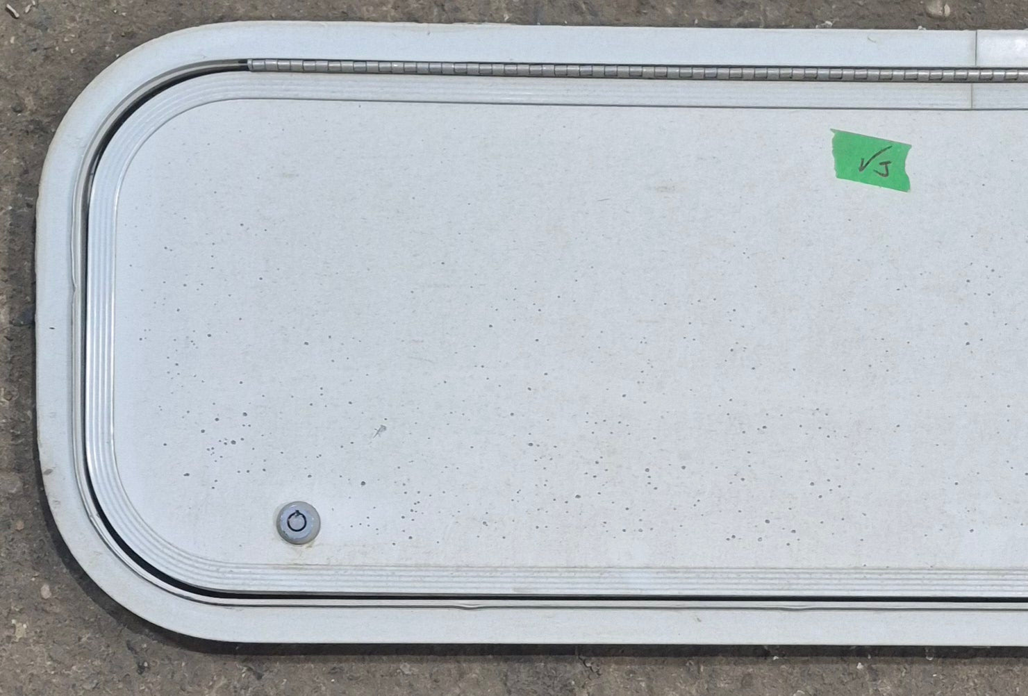 Used Radius Cornered Cargo Door 35 3/4" x 10 7/8" x 1/2" D - Young Farts RV Parts