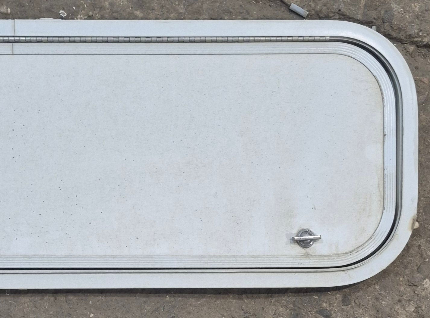 Used Radius Cornered Cargo Door 35 3/4" x 10 7/8" x 1/2" D - Young Farts RV Parts