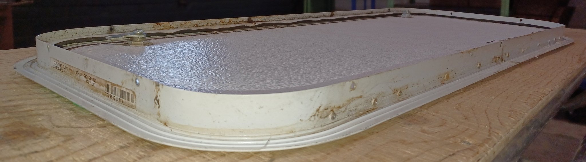 Used Radius Cornered Cargo Door 35 3/4" x 13 7/8" x 1"D - Young Farts RV Parts