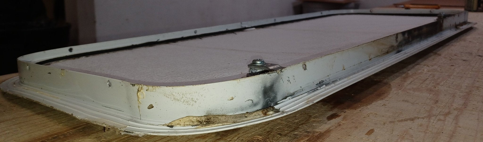 Used Radius Cornered Cargo Door 35 3/4" x 13 7/8" x 1"D - Young Farts RV Parts