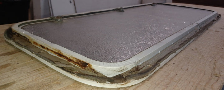 Used Radius Cornered Cargo Door 35 7/8" x 13 7/8" x 5/8"D - Young Farts RV Parts