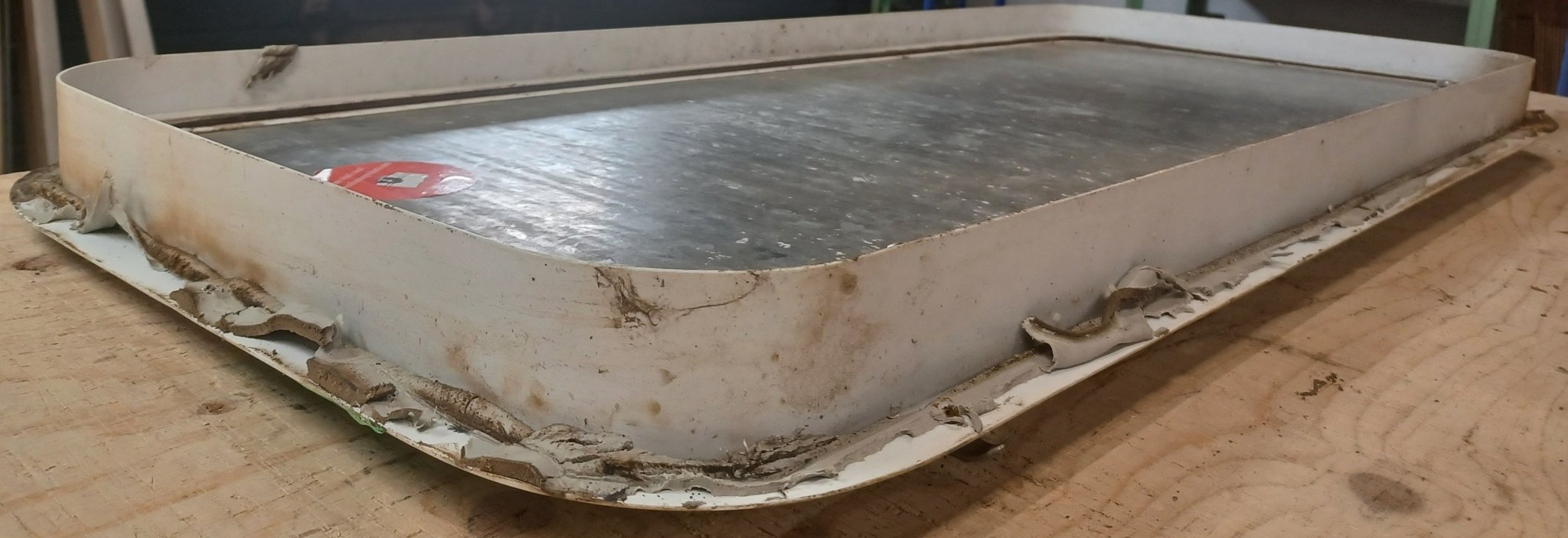 Used Radius Cornered Cargo Door 37 7/8" x 15 3/4" x 1 7/8"D - Young Farts RV Parts