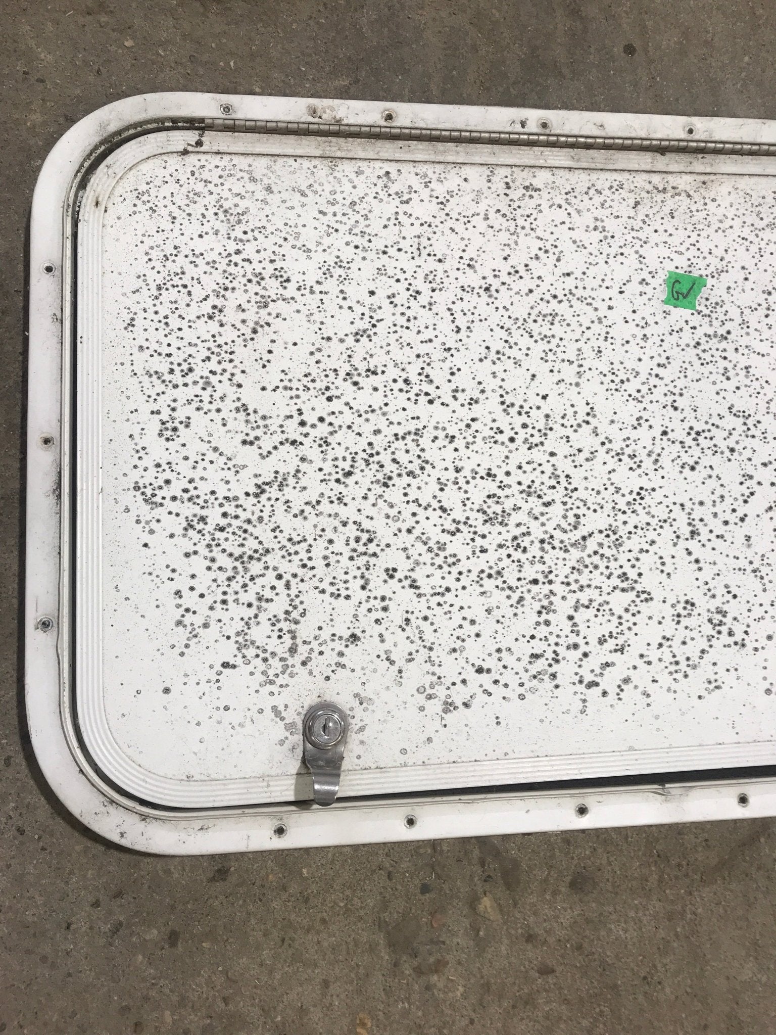 Used Radius Cornered Cargo Door 39 3/4" x 15 3/4" x 3/4"D - Young Farts RV Parts