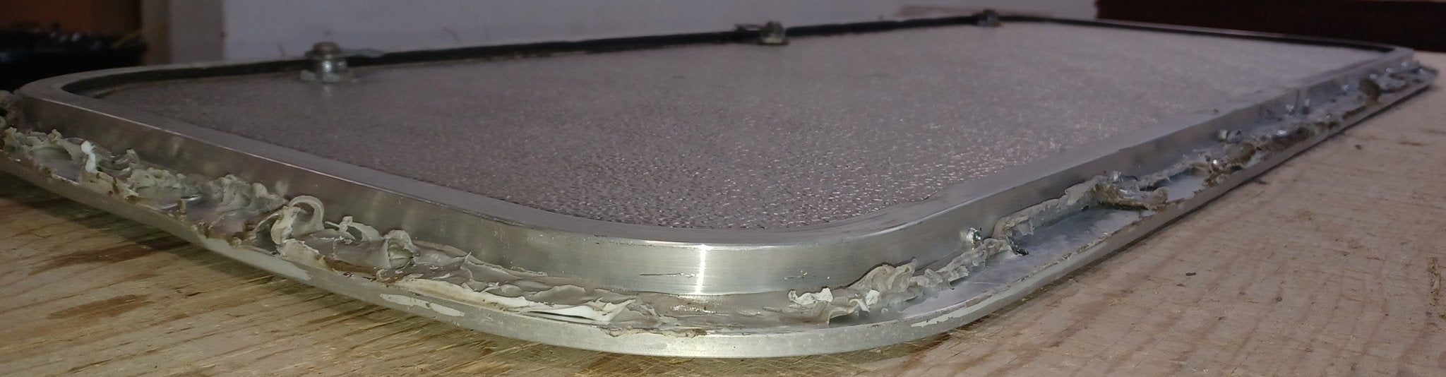 Used Radius Cornered Cargo Door 39 3/4" x 15 3/4" x 5/8"D - Young Farts RV Parts