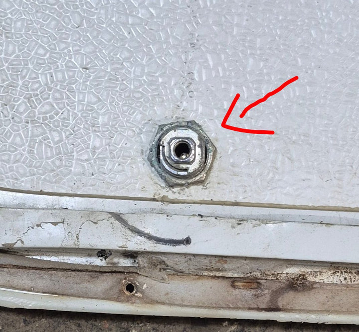 Used Radius Cornered Cargo Door 41 3/4" x 15 3/4" x 1/2" D - Young Farts RV Parts