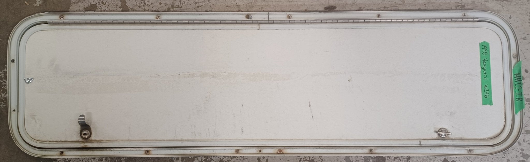 Used Radius Cornered Cargo Door 46" x 11 7/8" x 5/8"D - Young Farts RV Parts