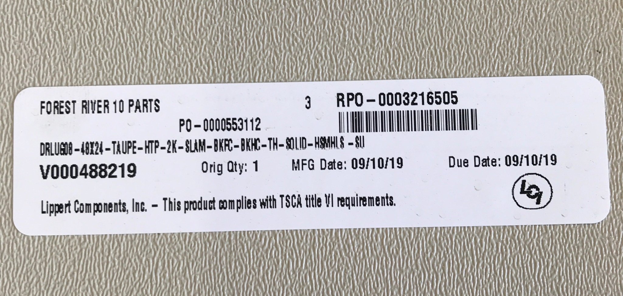 Used Radius Cornered Cargo Door 47 1/2" x 23 3/4" x 2"D - Young Farts RV Parts