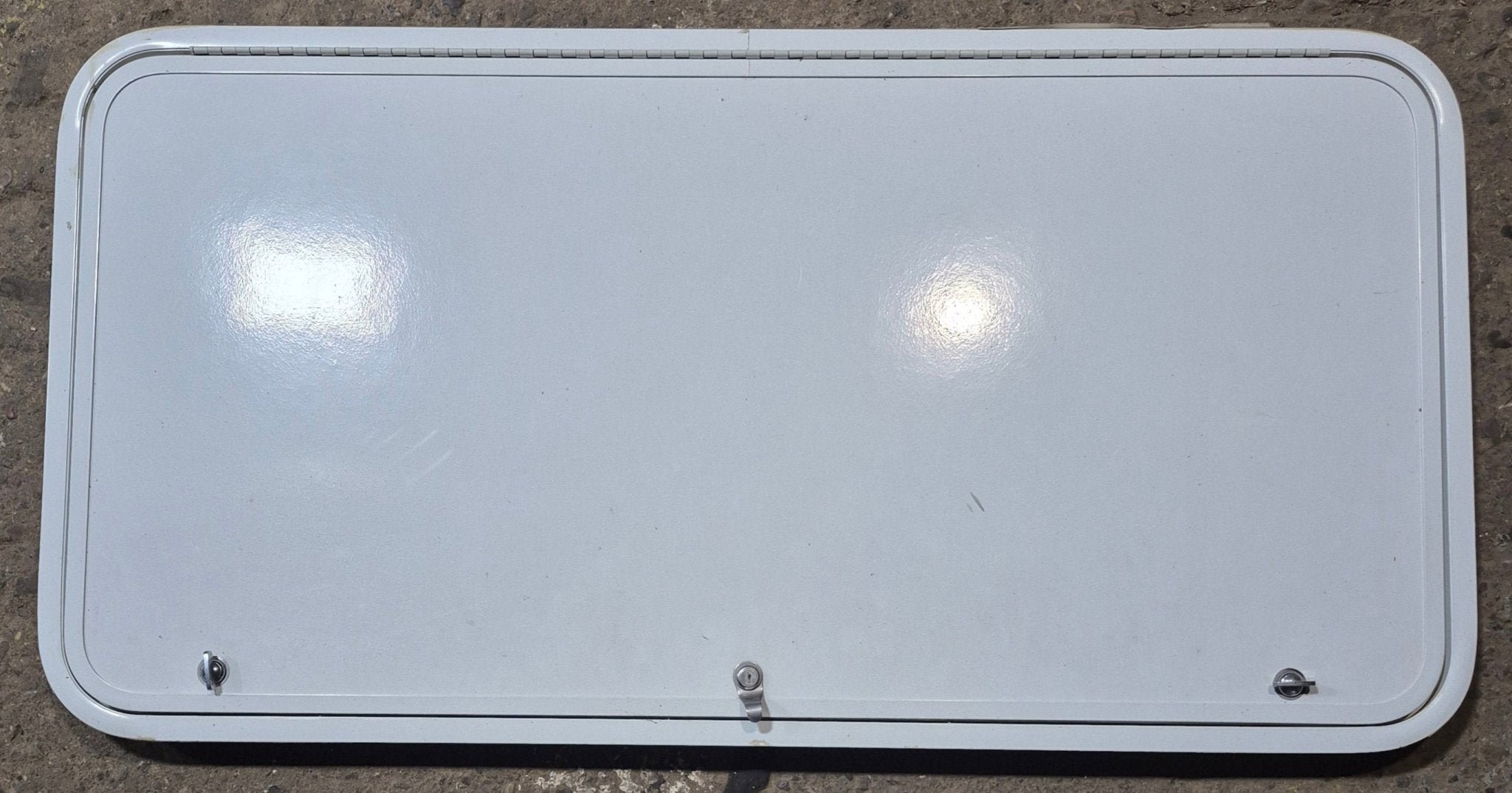 Used Radius Cornered Cargo Door 47 5/8" x 23 3/4" x 1 7/8" D - Young Farts RV Parts