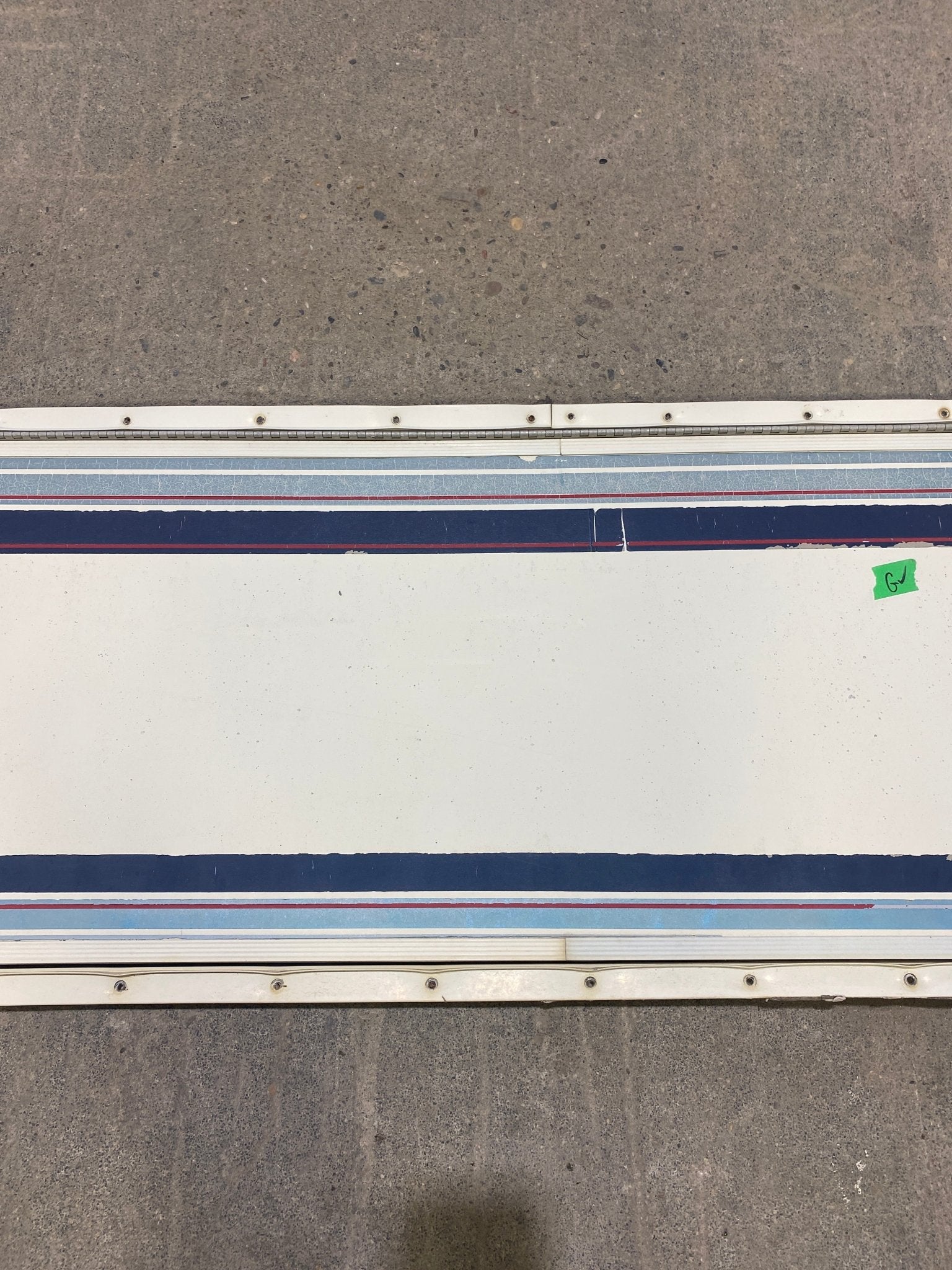 Used Radius Cornered Cargo Door 49 3/4" W x 14 3/4" H X 1/2" D - Young Farts RV Parts