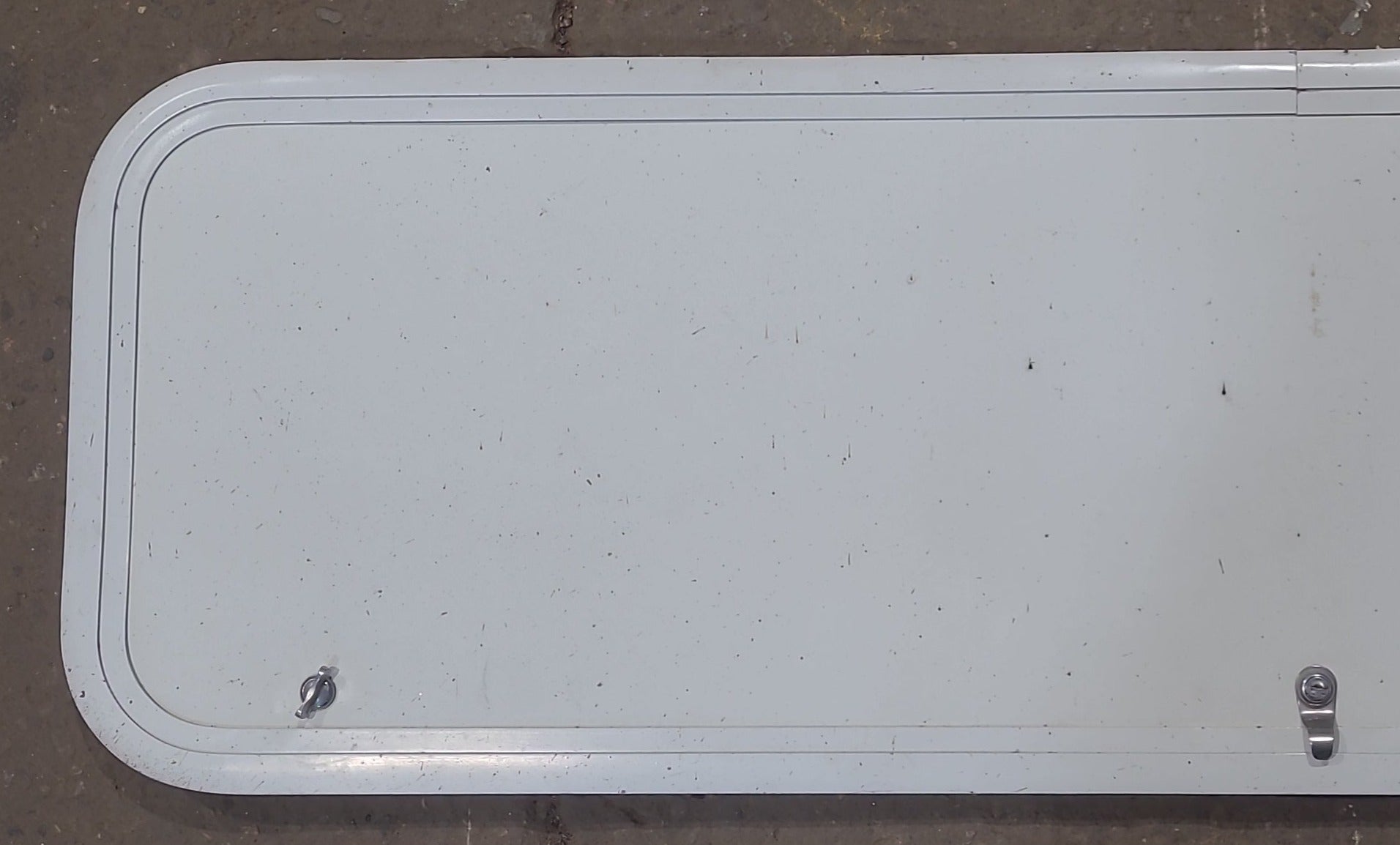 Used Radius Cornered Cargo Door 60" x 16 3/4" x 5/8" D - Young Farts RV Parts