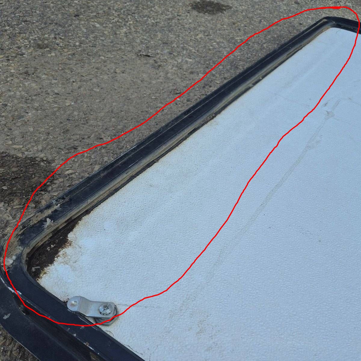 Used Radius Cornered Cargo Door - 65 5/8" X 47 5/8" X 2" - Young Farts RV Parts