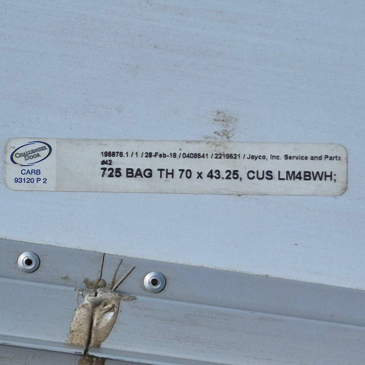 Used Radius Cornered Cargo Door - 69 3/4" X 42 7/8" X 2" - Young Farts RV Parts