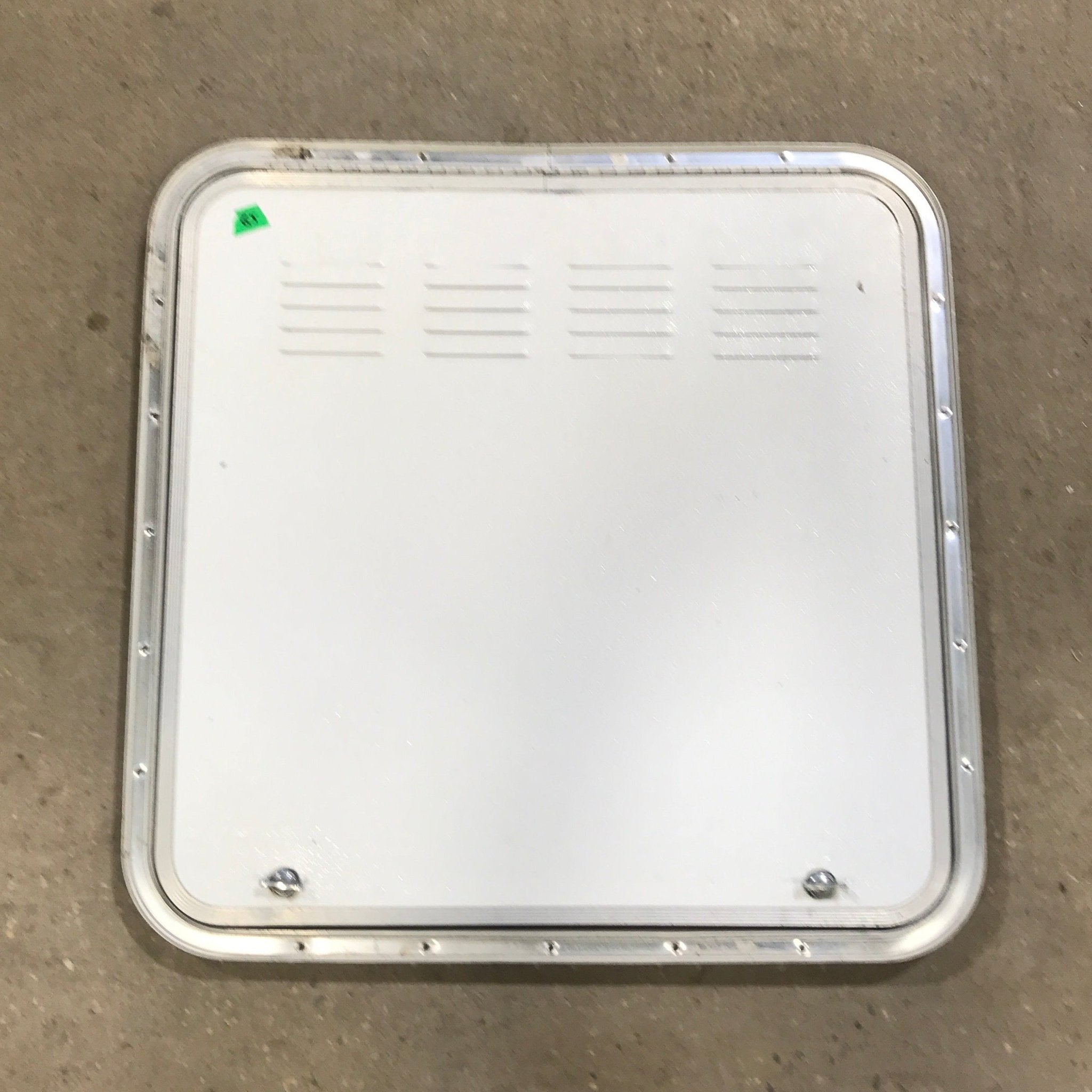 Used Radius Cornered Propane / Battery Cargo Door 26" x 26" x 1 1/4" D - Young Farts RV Parts