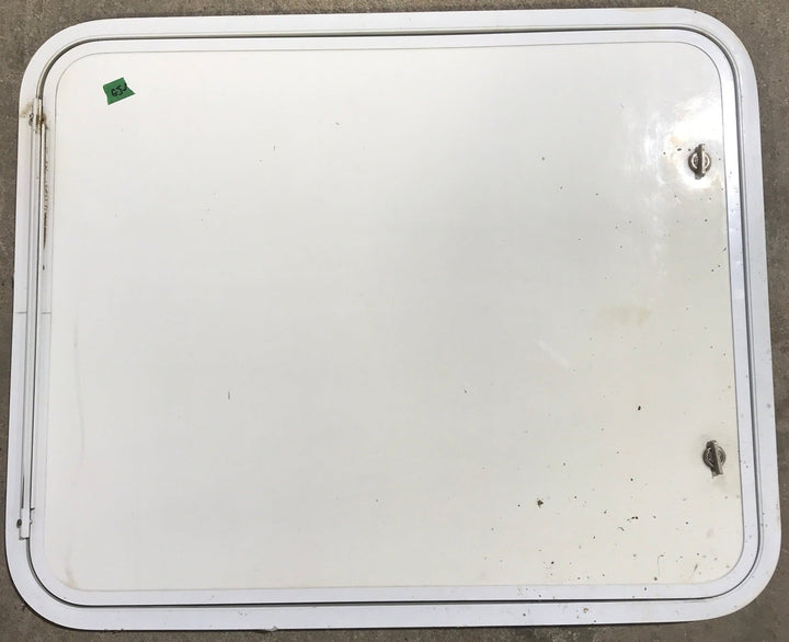 Used Radius Cornered Propane Cargo Door 29 1/2" x 23 7/8" x 3/4" D - Young Farts RV Parts