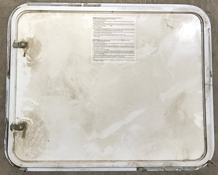Used Radius Cornered Propane Cargo Door 29 1/2" x 23 7/8" x 3/4" D - Young Farts RV Parts