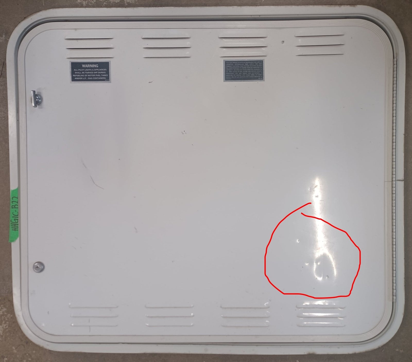 Used Radius Cornered Propane Cargo Door 29 5/8