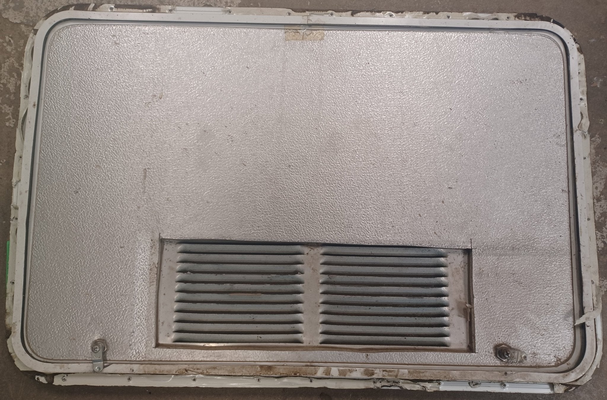 Used Radius Cornered Propane Cargo Door 36" x 23 1/4" x 5/8"D - Young Farts RV Parts