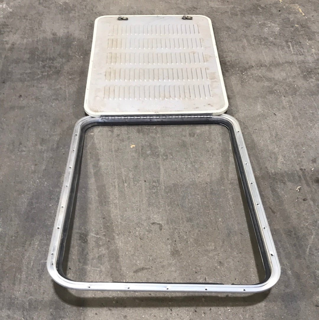 Used Radius Cornered Propane Door 31 7/8" W x 23 1/4" H X 3/4" D - Young Farts RV Parts