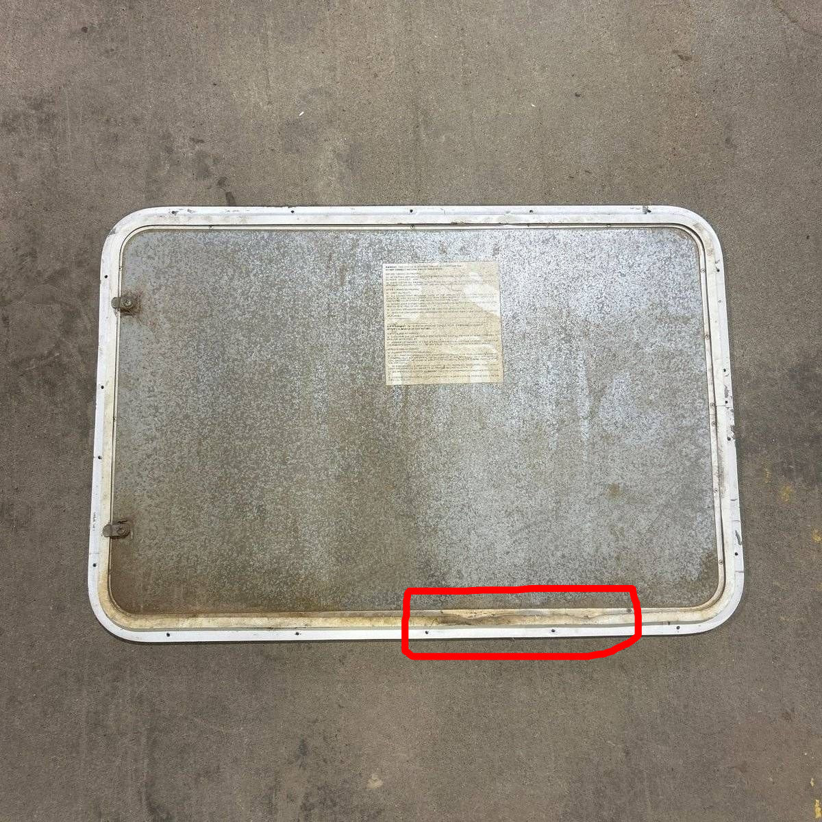 Used Radius Cornered Propane/Cargo Door - 35.75 X 23.75 X 0.75 - Young Farts RV Parts
