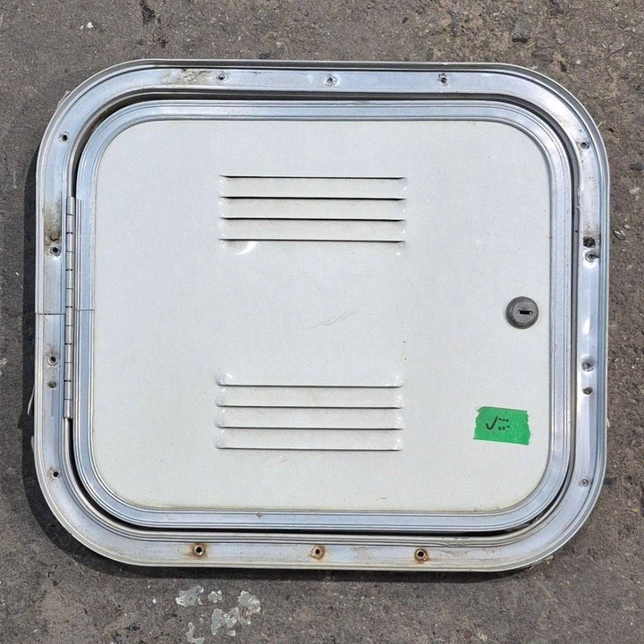 Used Radius Cornered Vented Cargo Door - 13.5 X 12 X 0.75 - Young Farts RV Parts