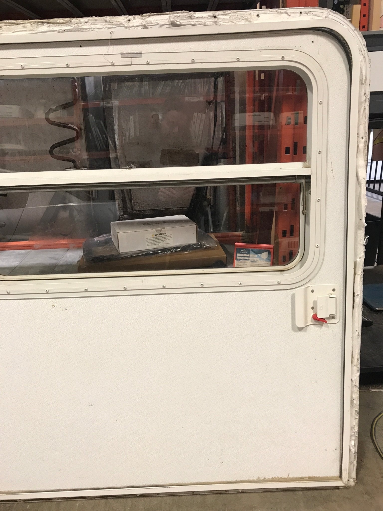 Used Radius Storage/ Teardrop Trailer Entry Door 42" x 48" x 1 1/2" - Young Farts RV Parts