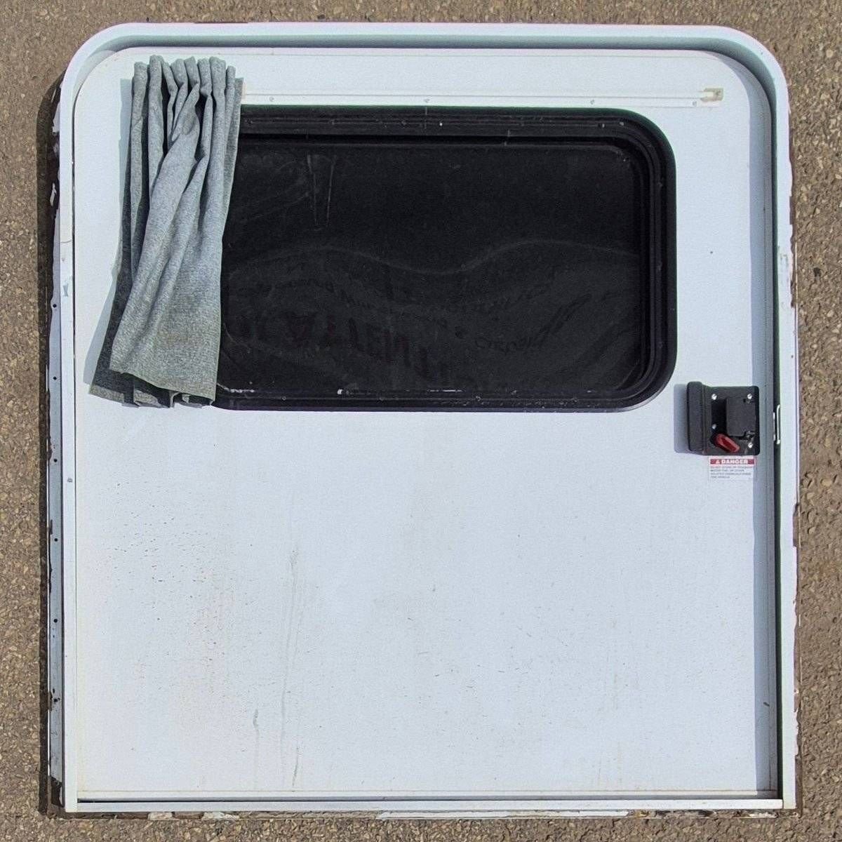 Used Radius Storage/ Teardrop Trailer Entry Door - 43 1/2" X 47 1/2" X 2 1/4" - Young Farts RV Parts