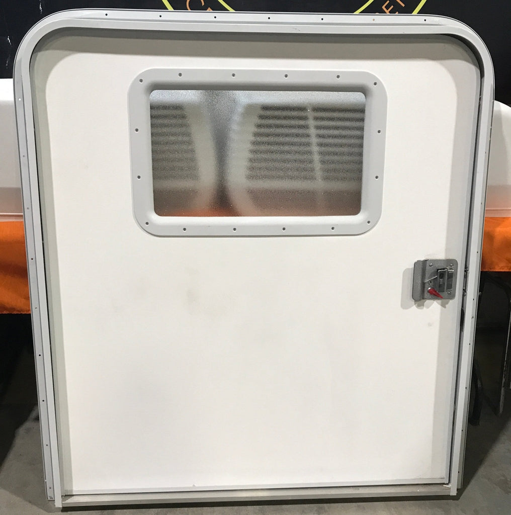 Used Radius Storage/ Teardrop Trailer Entry Door 48 1/4”x 43 1/2” x 2 1/2" - Young Farts RV Parts