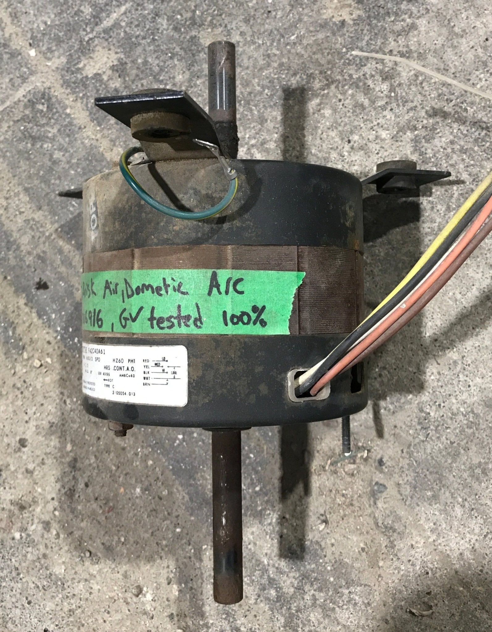 Used Replacement for Dometic BRISK AC Motor 3108706.916 - Young Farts RV Parts
