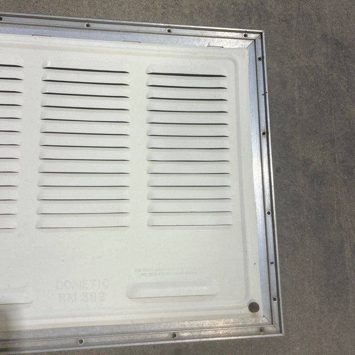 Used Retro DOMETIC (P/N UNKNOWN for RM382) - Off White Vent Door with Silver Trim - Young Farts RV Parts