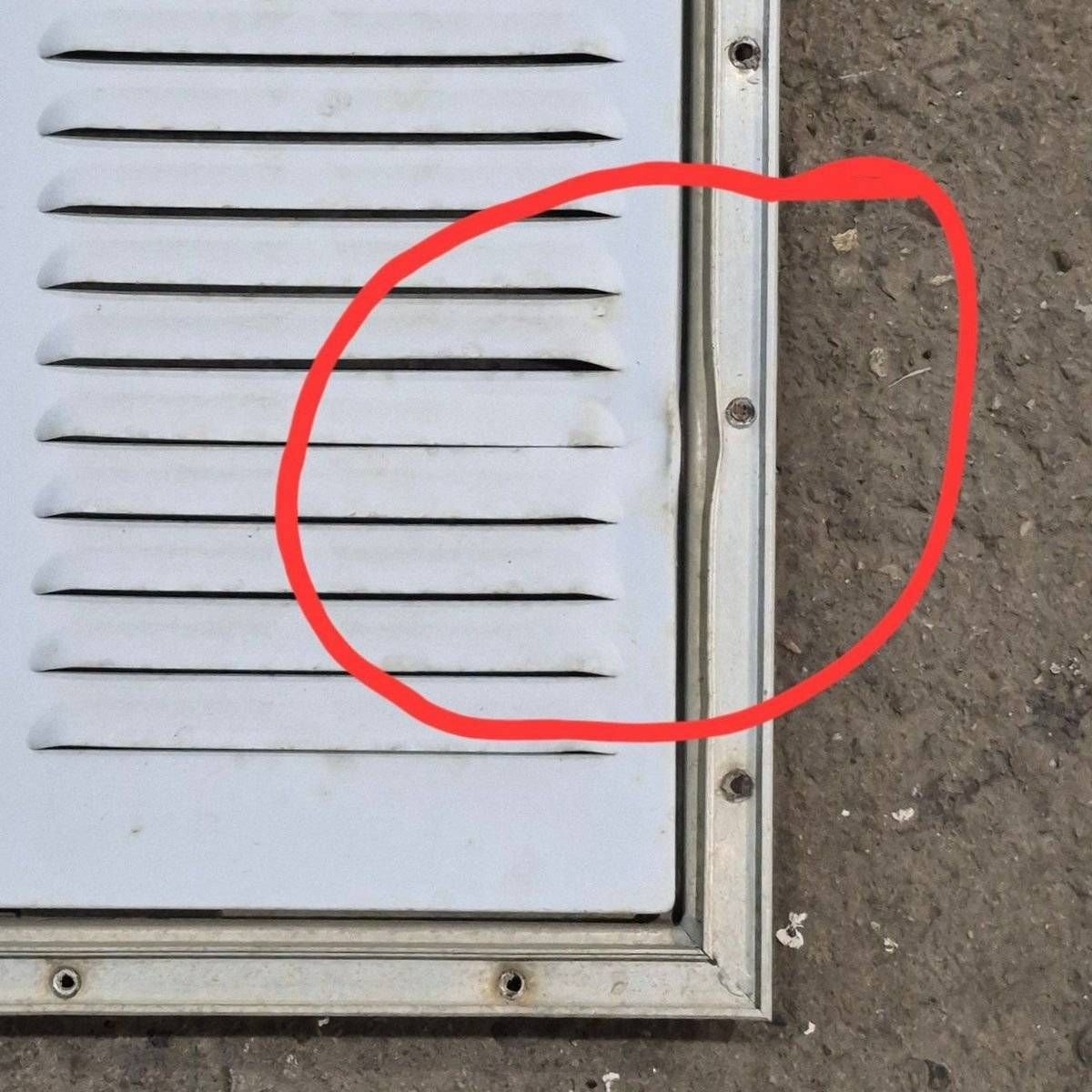 Used Retro Norcold / Dometic White Vent Door, With Silver Trim - 616010 - Young Farts RV Parts