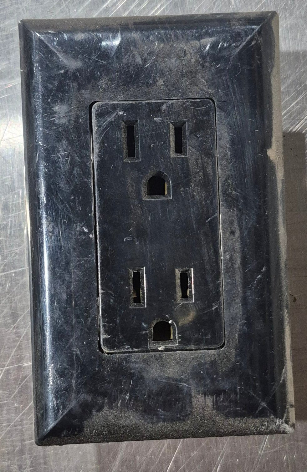 Used RV 110 Volt GFI Wall Receptacle / Outlet, Black - Young Farts RV Parts