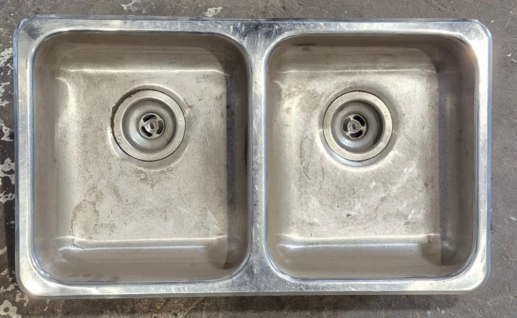 Used RV Double Kitchen Sink 27 3/8” W x 16 1/8” L - Young Farts RV Parts