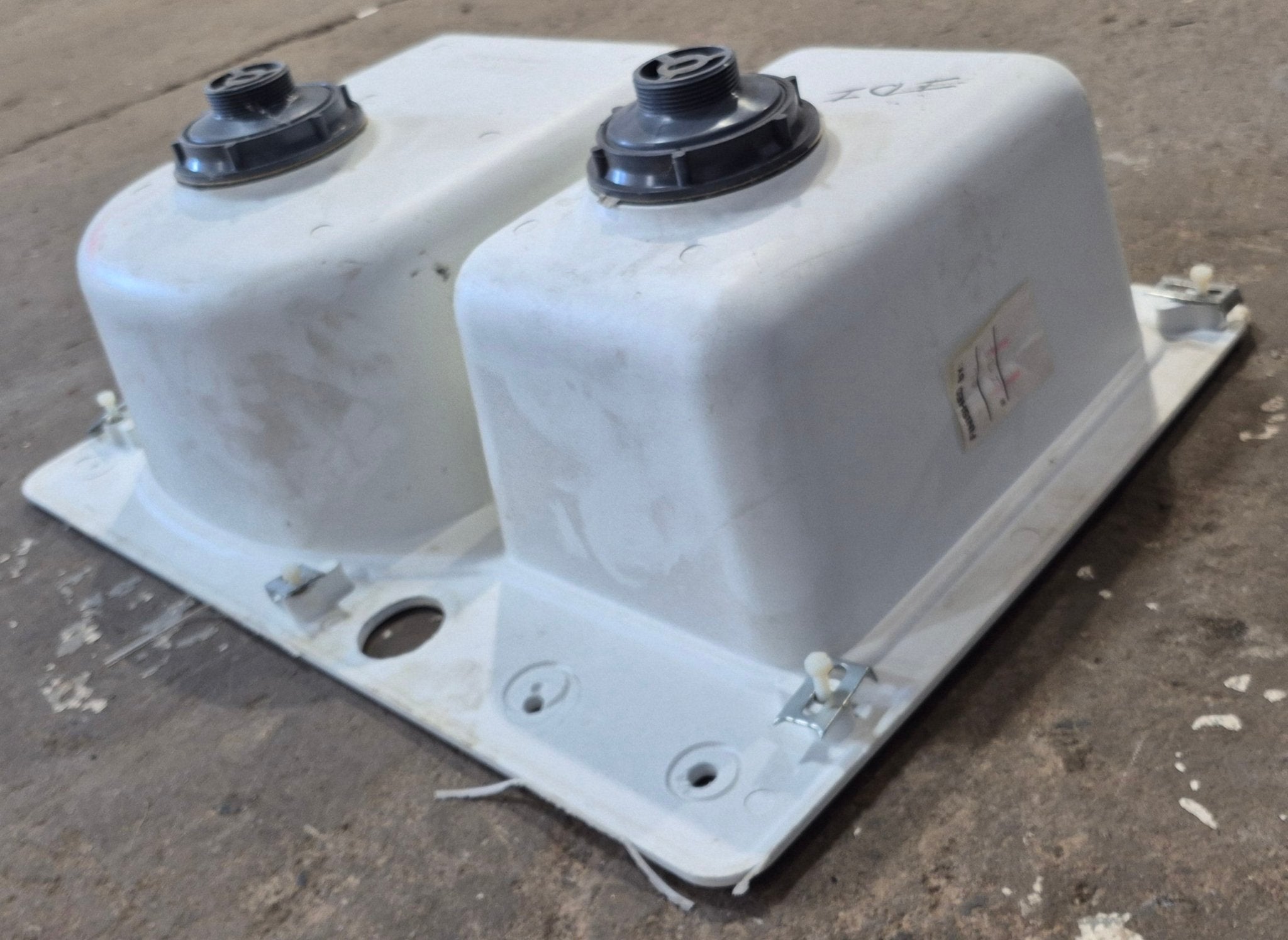 Used RV Double Kitchen Sink 27 3/8” W x 16 1/8” L - Young Farts RV Parts