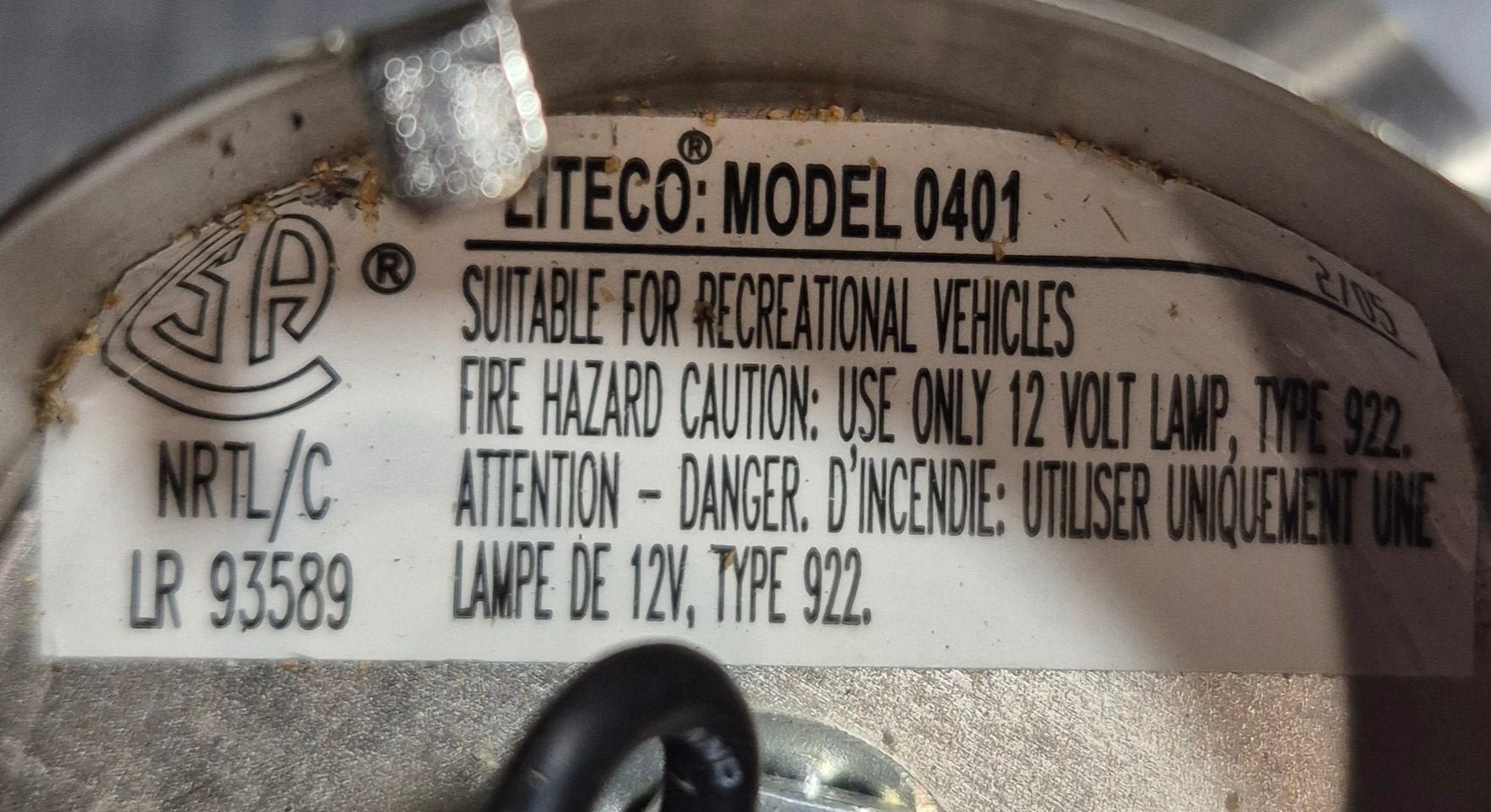 USED RV Interior Bullet/ Reading Light Fixture *SINGLE* - Young Farts RV Parts