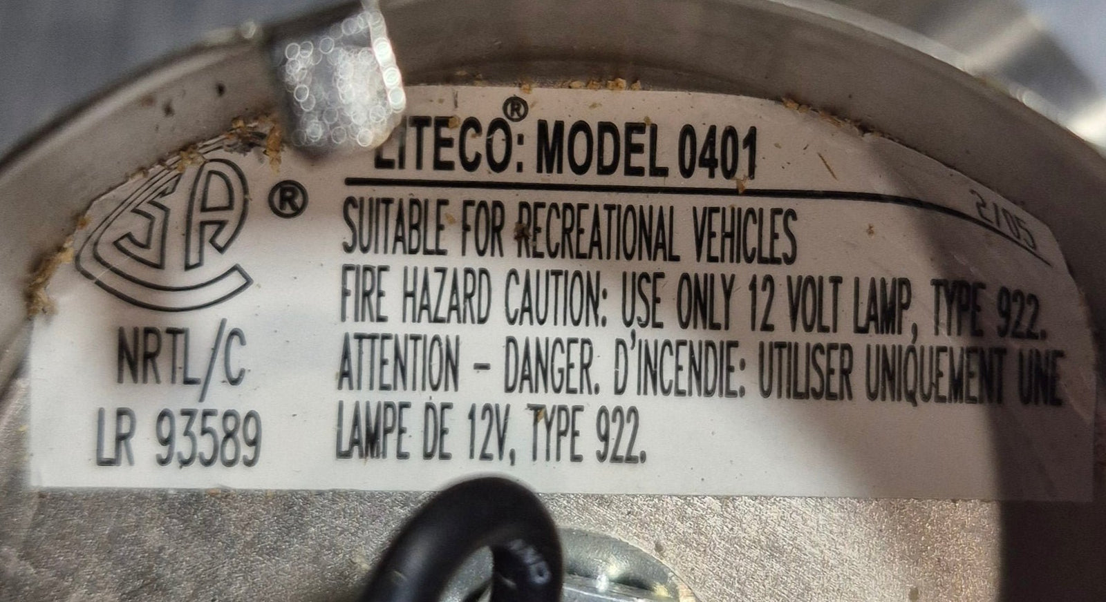 USED RV Interior Bullet/ Reading Light Fixture *SINGLE* - Young Farts RV Parts