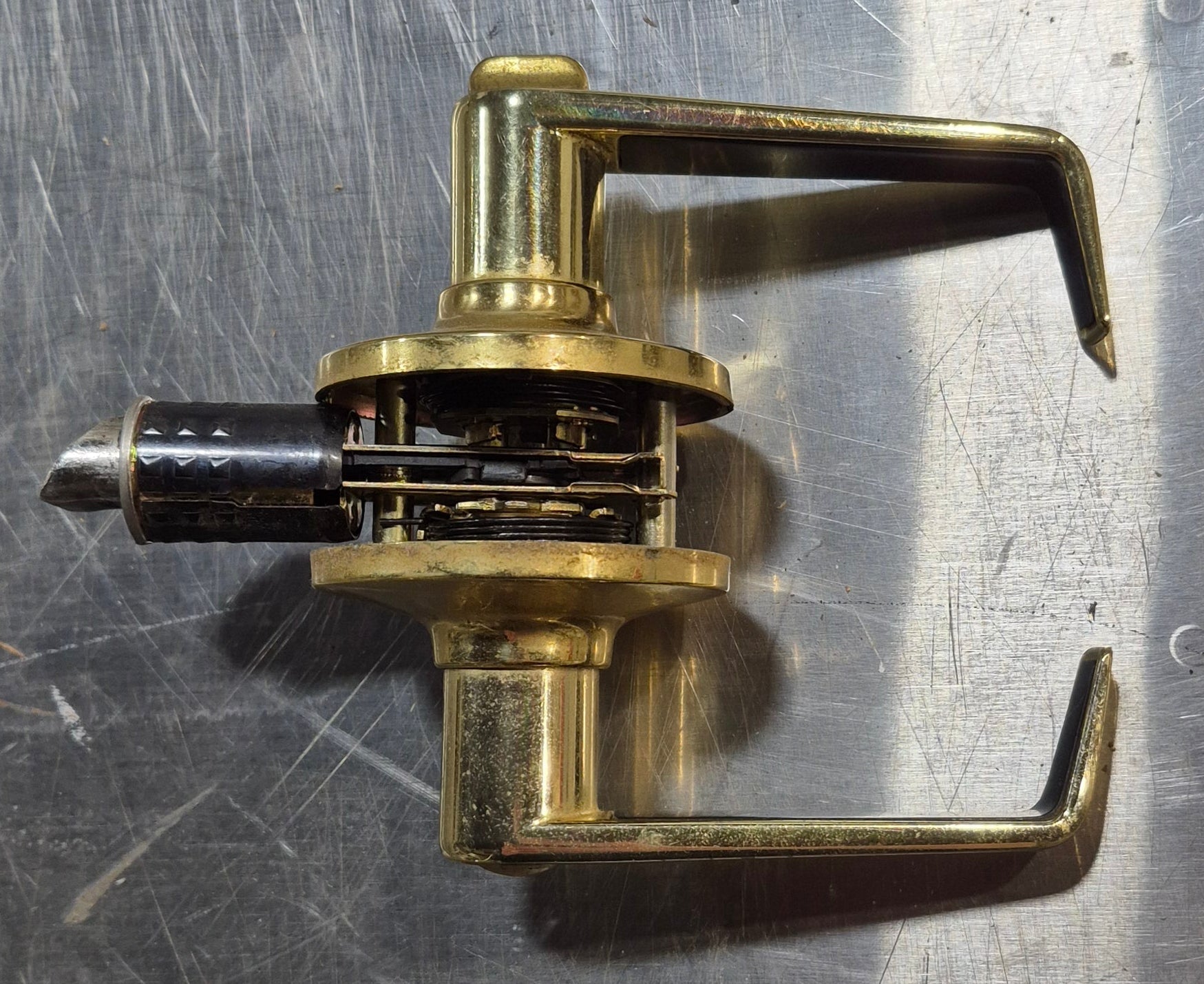 Used RV Interior Door Knob 1" Wall 2 1/2" Latch Locking - Young Farts RV Parts