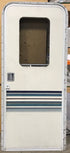 Used RV Radius Corner Entry Door 29 1/2" W x 72 1/4" H - Young Farts RV Parts