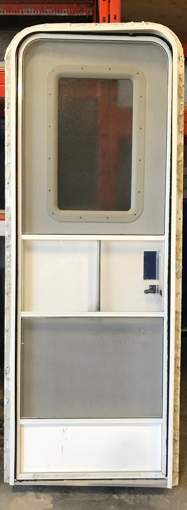 Used RV Radius Entry Door 25 5/8" x 71 1/2" - Young Farts RV Parts